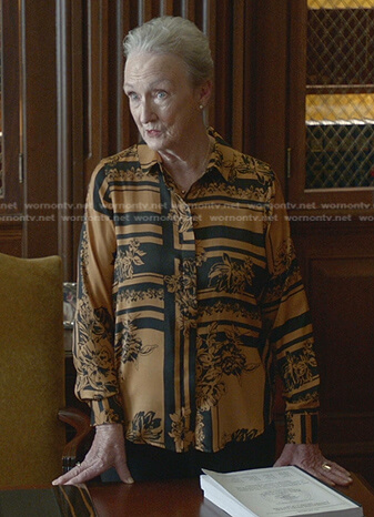 Judge Steiner's orange floral blouse on Bull