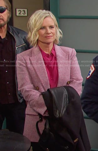 Kayla's pink double breasted blazer on Days of our Lives