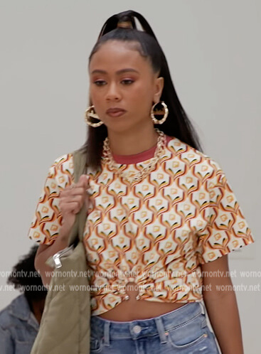 Keisha's ring detail printed tee on All American Homecoming