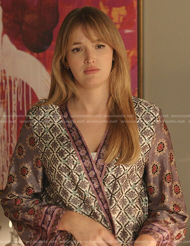 Kirby's mixed print kimono on Dynasty