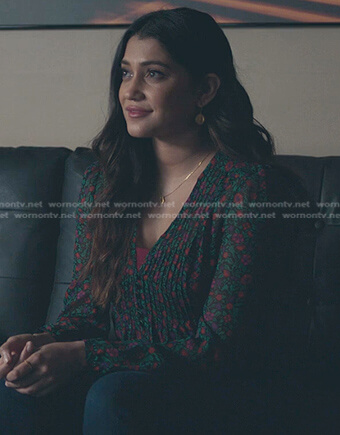 Leela’s floral pintuck blouse on The Resident