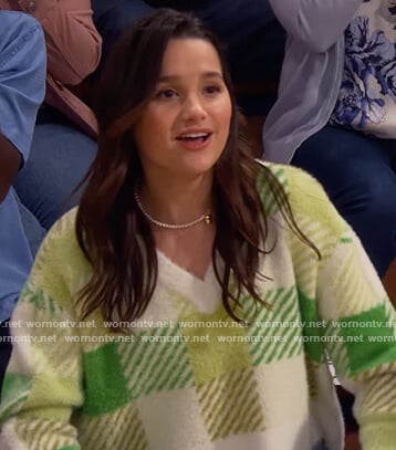 Lex's green check cropped sweater on Side Hustle