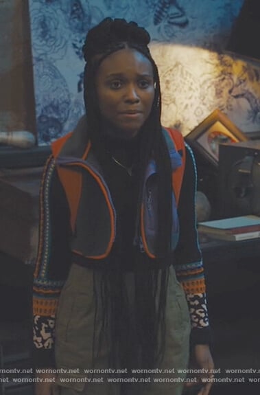Naomi's mixed knit sweater on Naomi