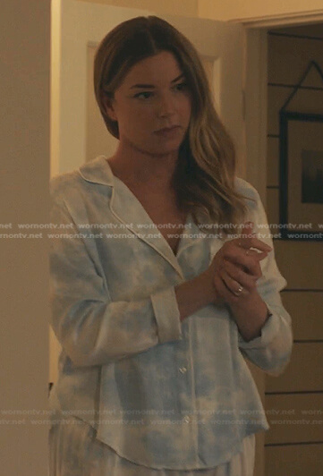 Nic's blue tie dye pajamas on The Resident