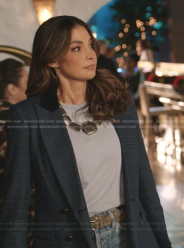 Nina's blue plaid blazer on Dynasty