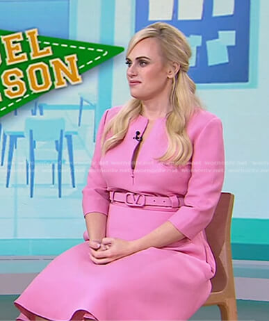 Rebel Wilson's pink belted dress on Today