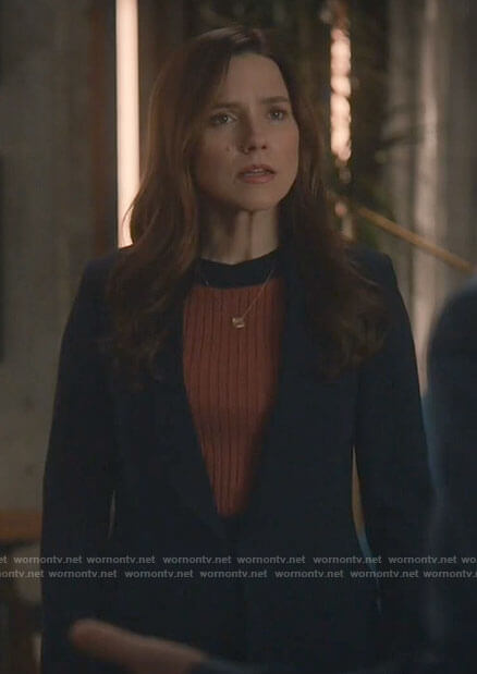 Sam's tan sweater on Good Sam