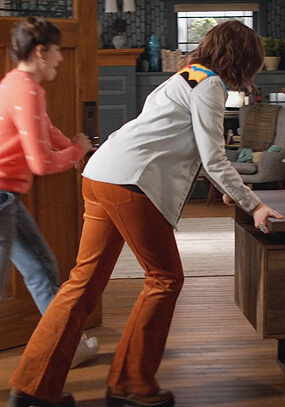Sara's corduroy pants on Home Economics