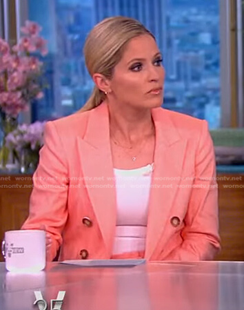 Sara's pink double breasted blazer and shorts on The View