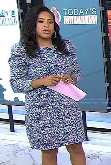 Sheinelle's printed puff sleeve dress on Today