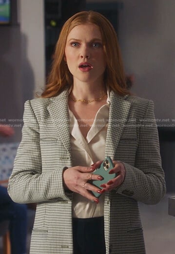 Taylor's grid check coat on 9-1-1