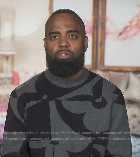 Todd Tucker's gray printed sweater on The Real Housewives of Atlanta