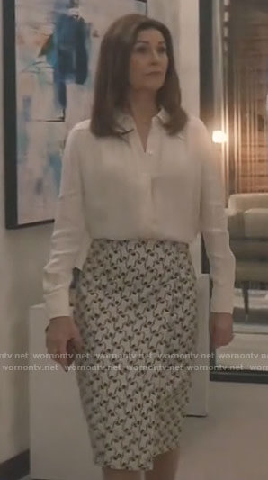 Vivian's printed wrap skirt on Good Sam