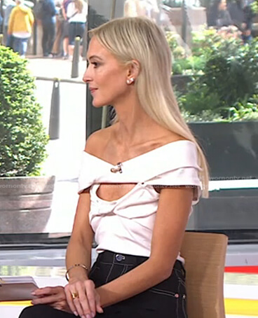 Zanna Roberts Rassi's white twisted off-shoulder top on Today