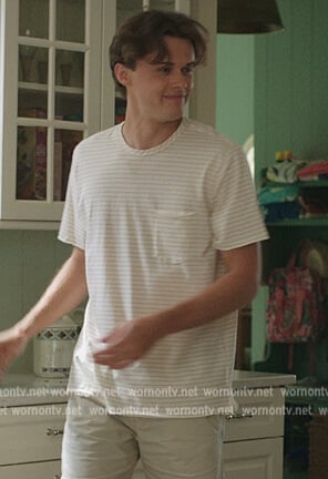 Conrads white striped tee on The Summer I Turned Pretty