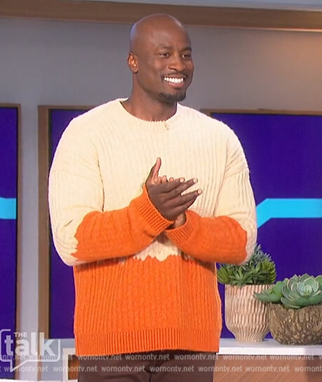 Akbar's dip dye knit sweater on The Talk