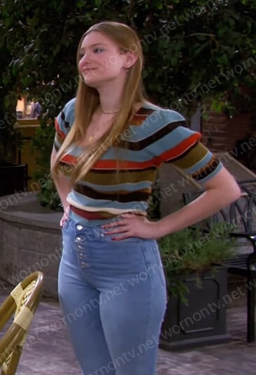 Allie's striped ribbed top on Days of our Lives