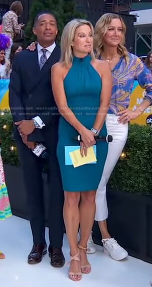 Amy's teal halter dress on Good Morning America