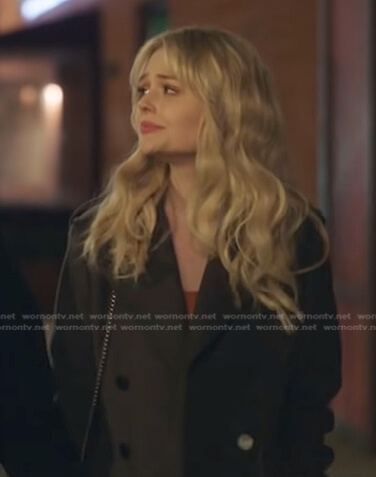 Audrey's grey double breasted coat on on Gossip Girl