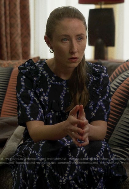Becky's blue rope print midi dress on Chloe
