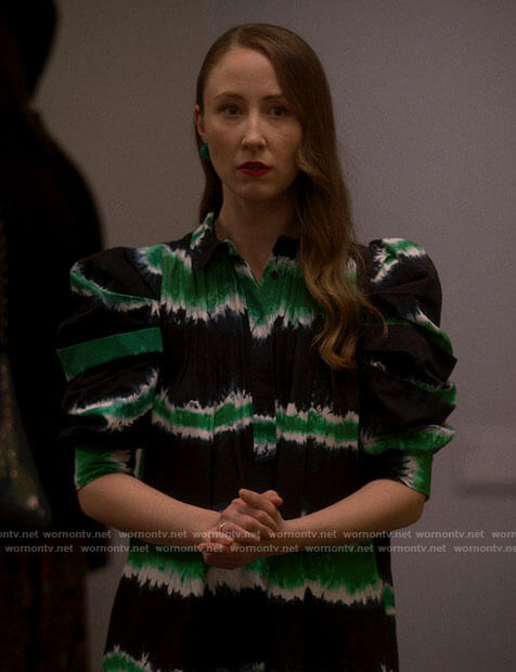 Becky's black and green tie dye dress on Chloe