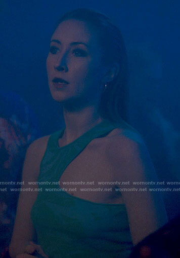 Becky's green and blue printed nightclub outfit on Chloe