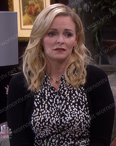 Belle's black dotted dress on Days of our Lives