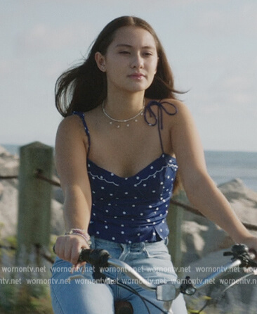 Belly's blue polka dot cami on The Summer I Turned Pretty