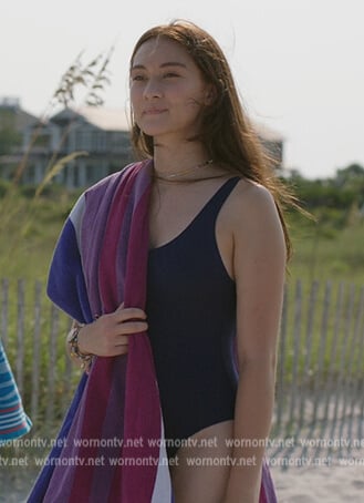 Belly's navy swimsuit on The Summer I Turned Pretty