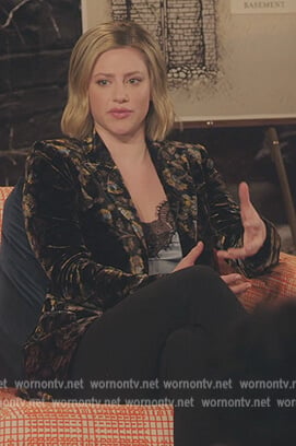 Betty's black floral velvet blazer on Riverdale