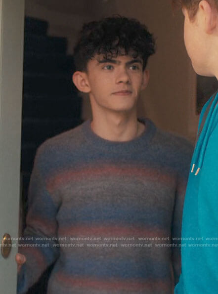 Charlie's ombre stripe sweater on Heartstopper