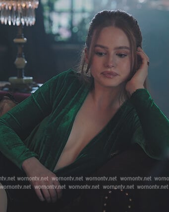 Cheryl's green velvet bodysuit on Riverdale