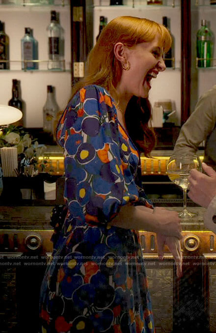 Chloe's blue floral dress on Chloe