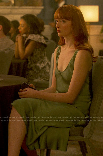 Chloe's green slip dress on Chloe