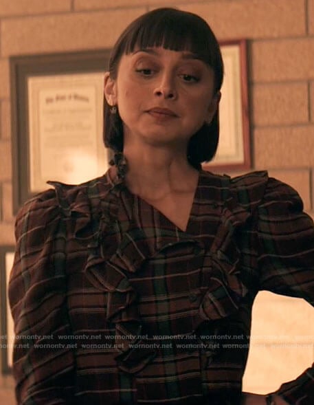 Chrissy's plaid ruffle top on Superman and Lois