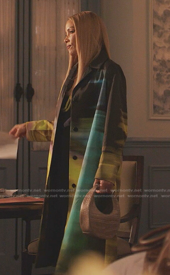 Dominique's multicolor coat on Dynasty