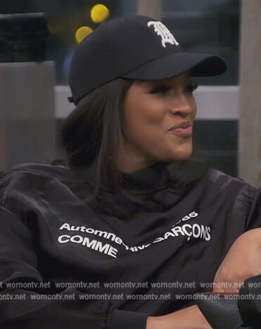 Drew's black R13 cap and jacket on The Real Housewives of Atlanta