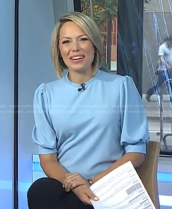 Dylan's blue puff sleeve top on Today