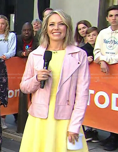 Dylan's pink moto jacket on Today