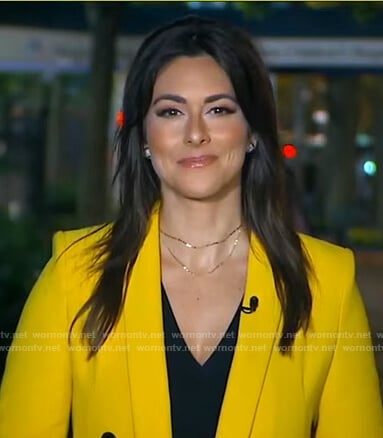 Erielle's yellow double breasted blazer on Good Morning America