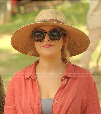 Fallon's tortoise sunglasses on Dynasty
