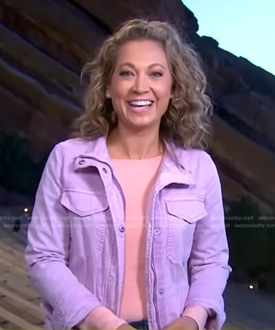 Ginger's pink sweater and utility jacket on Good Morning America