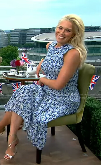 Hannah Waddingham's floral smocked dress on Good Morning America