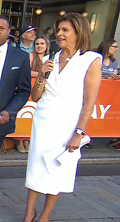 Hoda's white sleeveless blazer dress on Today