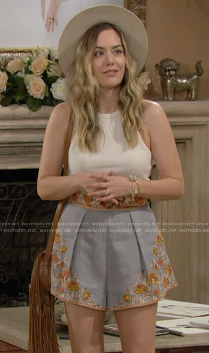 Hope's floral shorts on The Bold and the Beautiful