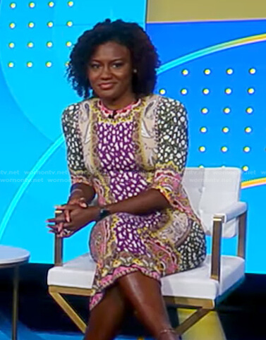 Janai's mixed print dress on Good Morning America