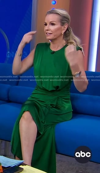 Jennifer's green asymmetric dress on Good Morning America