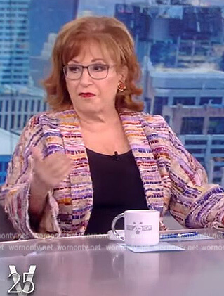 Joy's multicolored tweed cardigan on The View