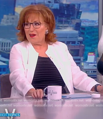 Joy's white jacket with pockets on The View