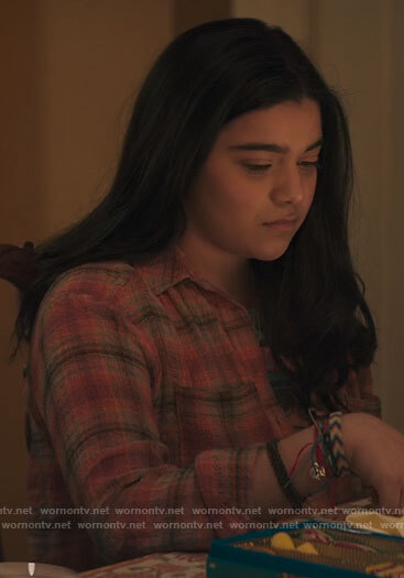 Kamala's orange plaid shirt on Ms. Marvel